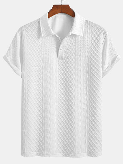 Edgardo® | Geometric Diamond Jacquard Polo & Shorts