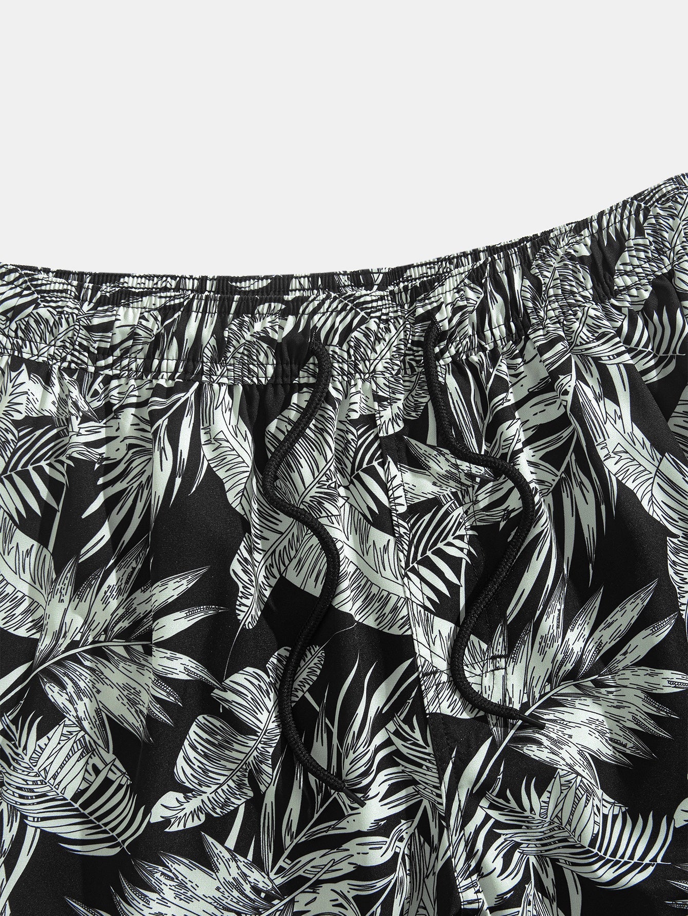 Luca® | Tropical Plants Print Button Up Shirt & Drawstring Swim Shorts