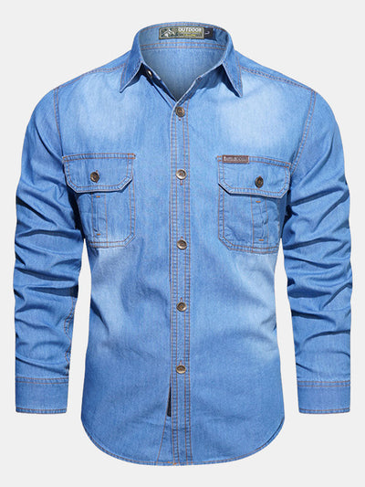Fidel® | Washed Denim Shirt With Pockets