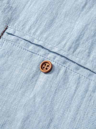 Guarionex® | Short Sleeve Linen Look Polo Collar Shirt