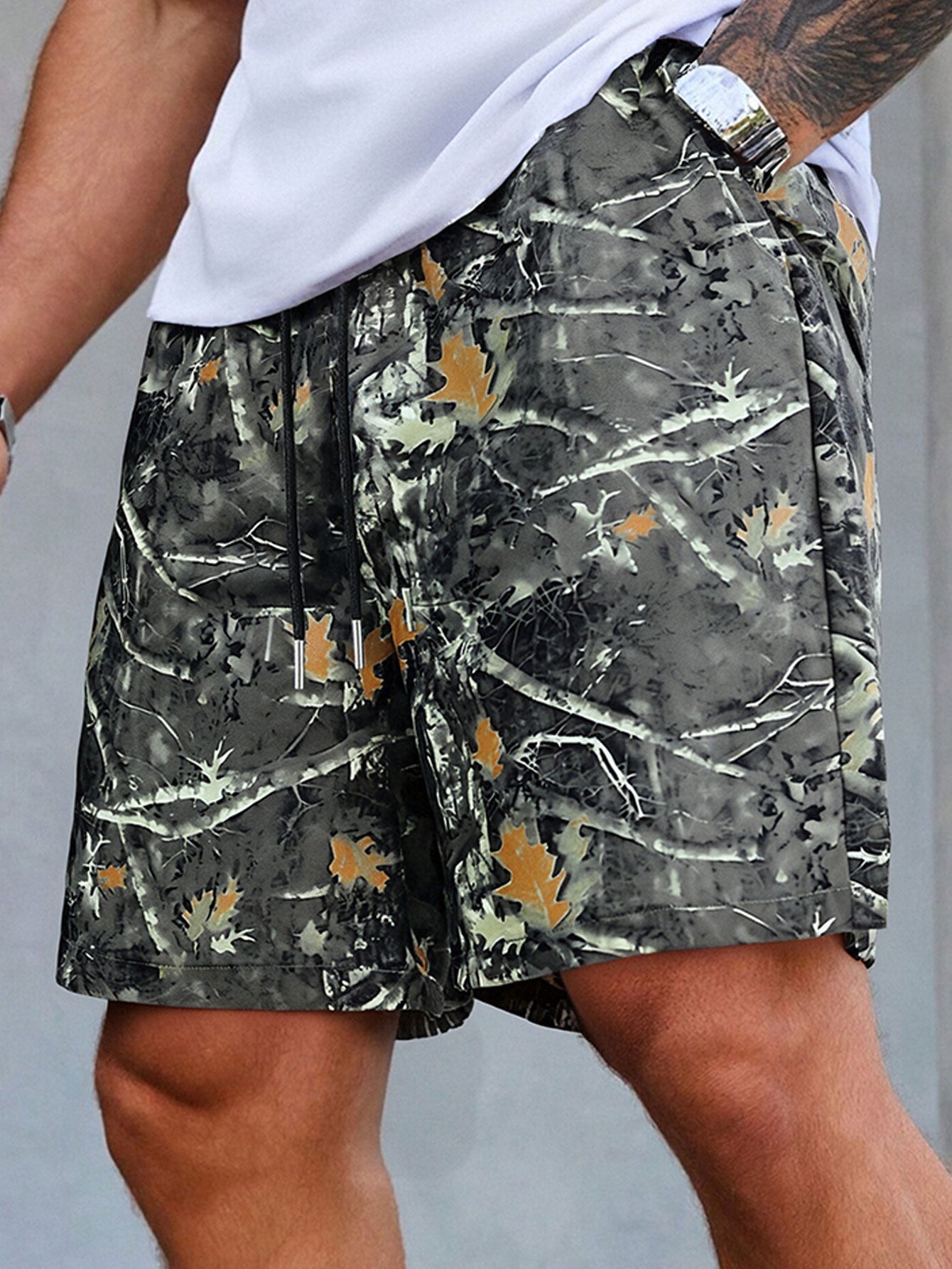 Zacchaeus | Forest Camo Print Drawstring Shorts