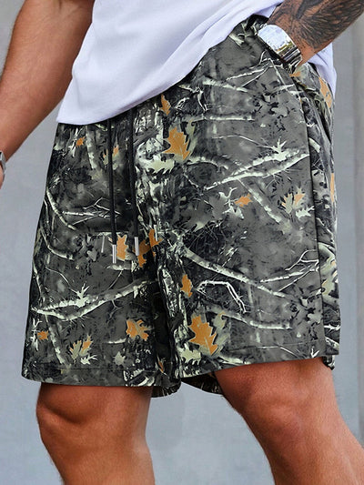 Zacchaeus | Forest Camo Print Drawstring Shorts