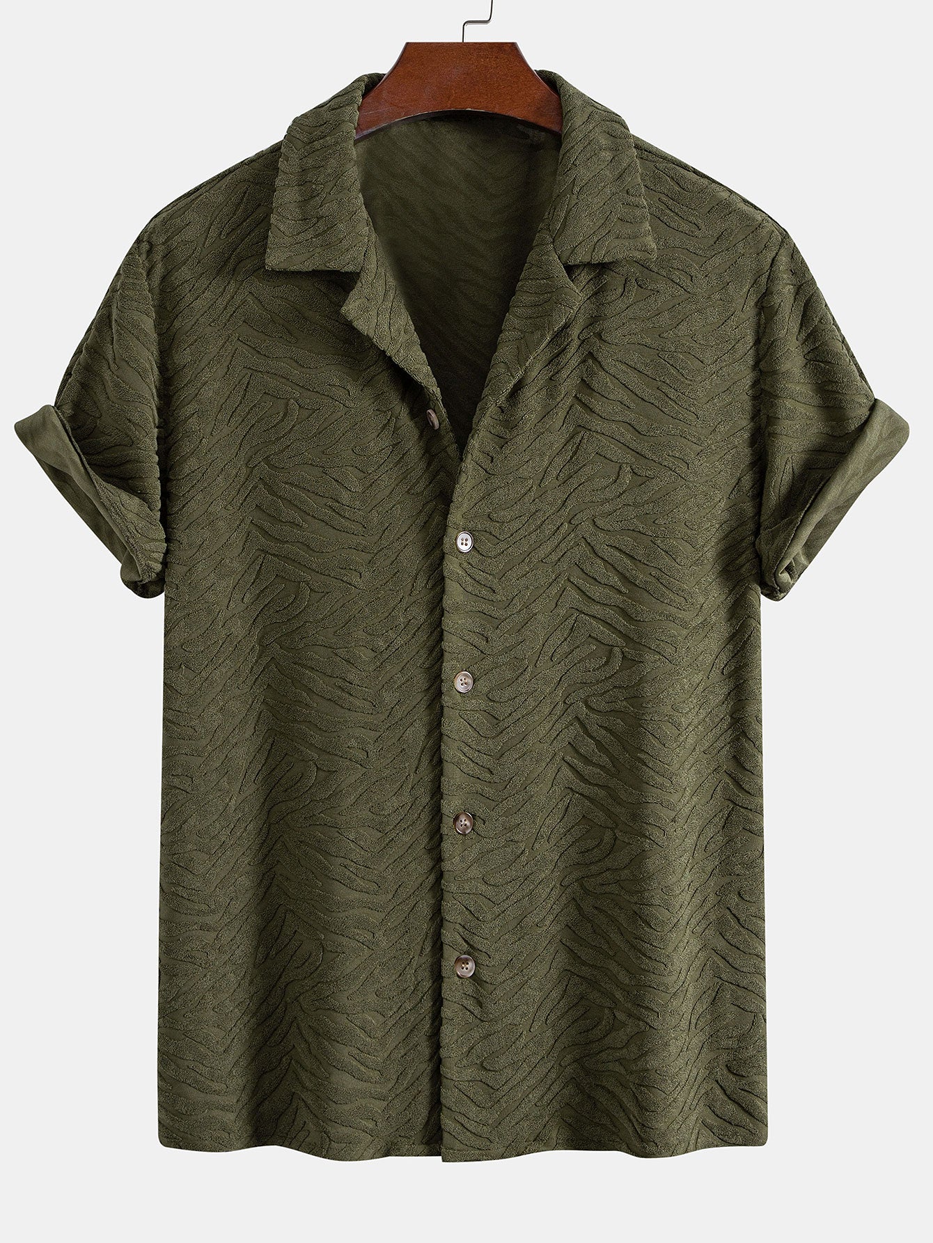 Alfread® | Animal Texture Terry Cuban Shirt & Straight Leg Linen Pants
