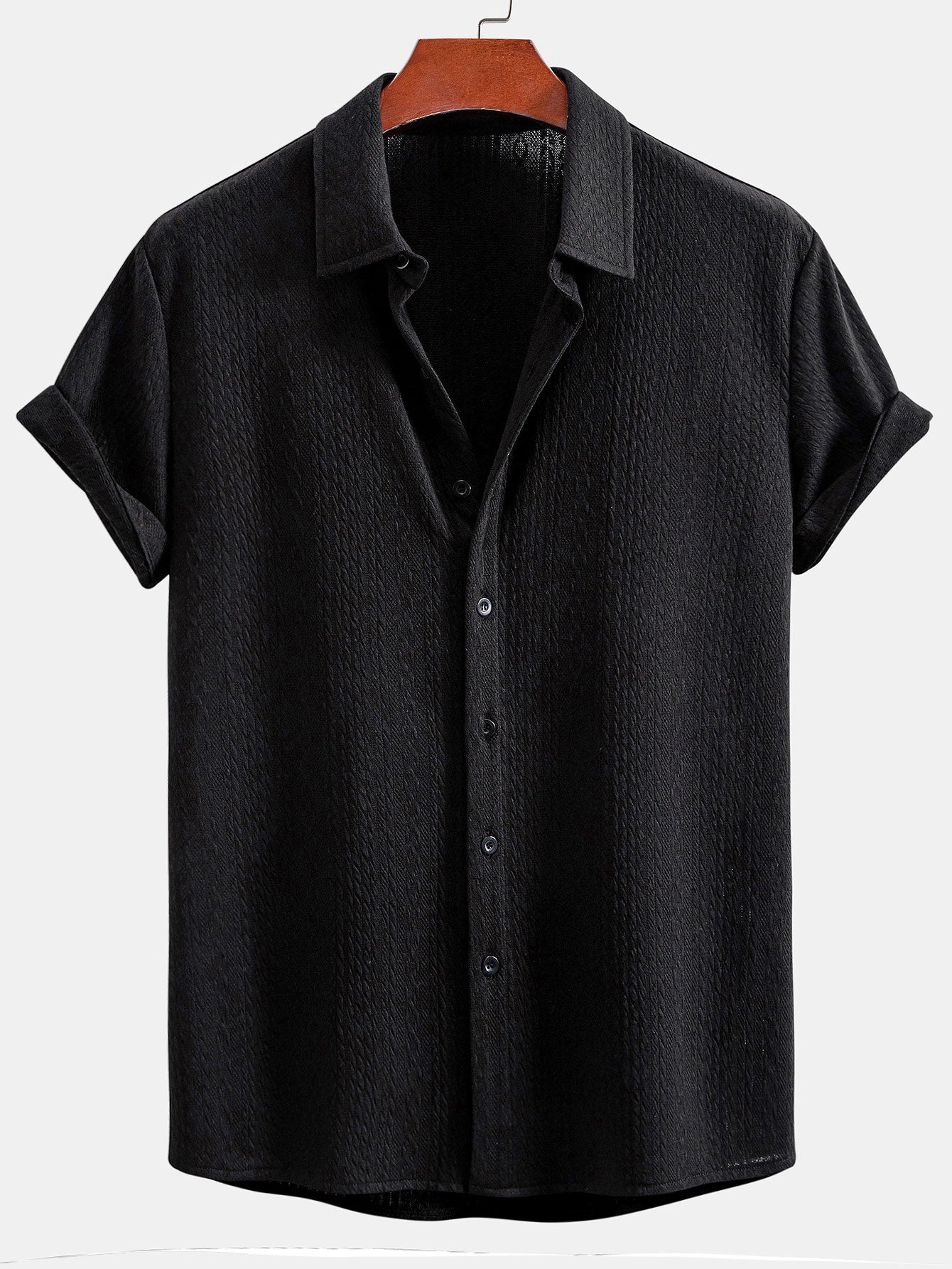 Asare® | Muscle Fit Jacquard Textured Shirt