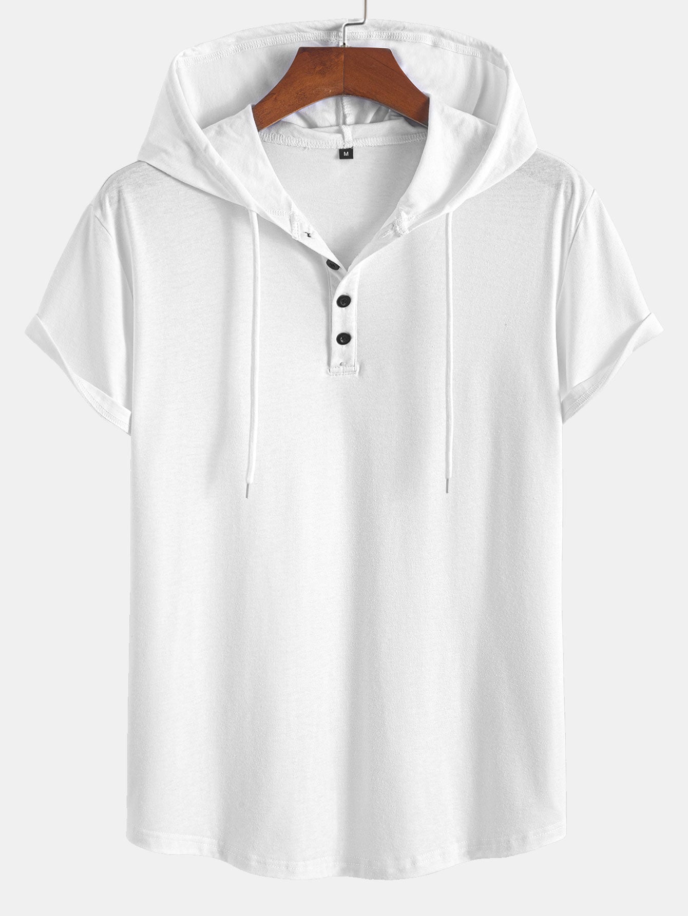Celestino® | Short Sleeve Henley Hooded T-Shirt