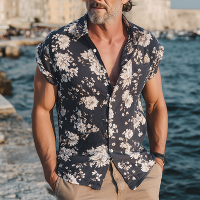 Roscoe | Men'S Summer Floral Print Short Sleeve Shirt