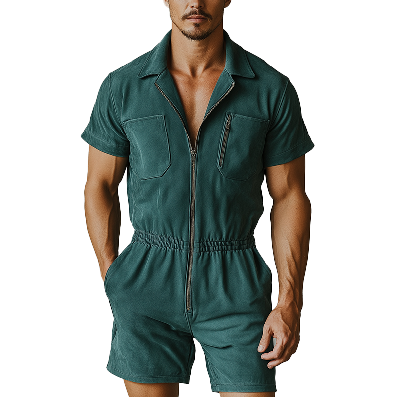 Joel | Men'S Vintage Faux Suede Zip-Up Jumpsuit