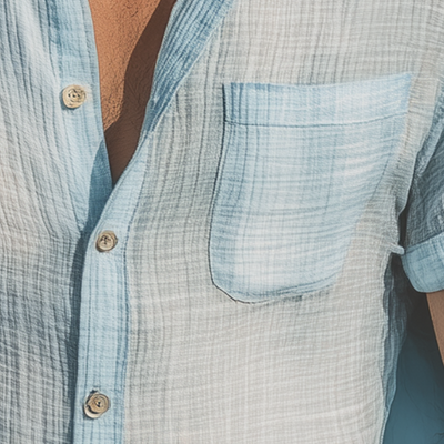 Sterling | Men'S Summer Fashion Slub Linen Lightweight Short Sleeve Shirt