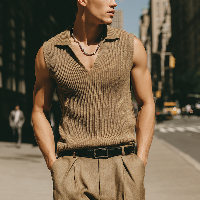 Karl | Men'S Summer Fashion Cool Cotton Knitted Sleeveless Tank Top