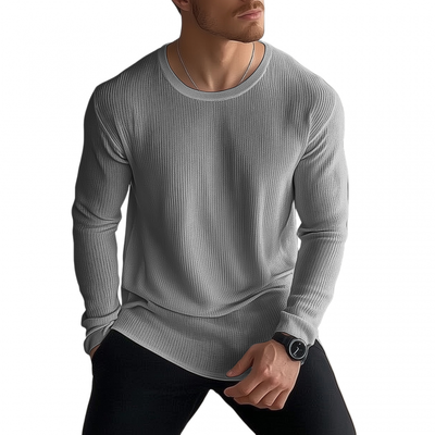 Rodrigo | Men'S Casual Solid Color Breathable Knitted Round Neck Loose Long Sleeve Sweater T-Shirt