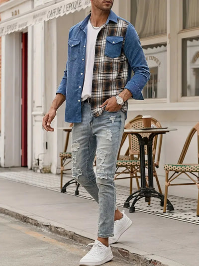 Lorne® | Patchwork Shirt With Buttons For Spring