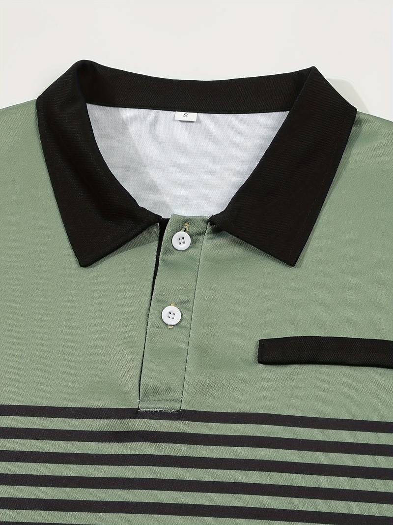 Lucie® | Casual Short Sleeve Stripe Polo Shirt For Men