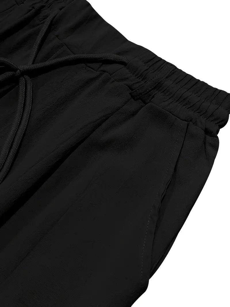 Joshua | Wide-leg linen pants with drawstring