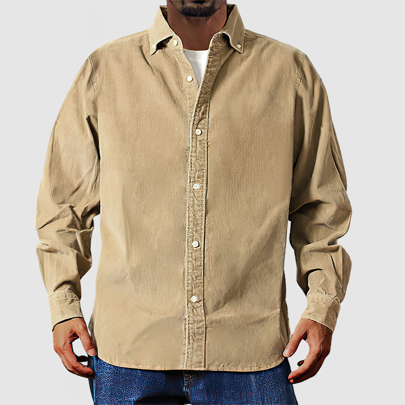 Ewan® | Classic Beige Corduroy Shirt