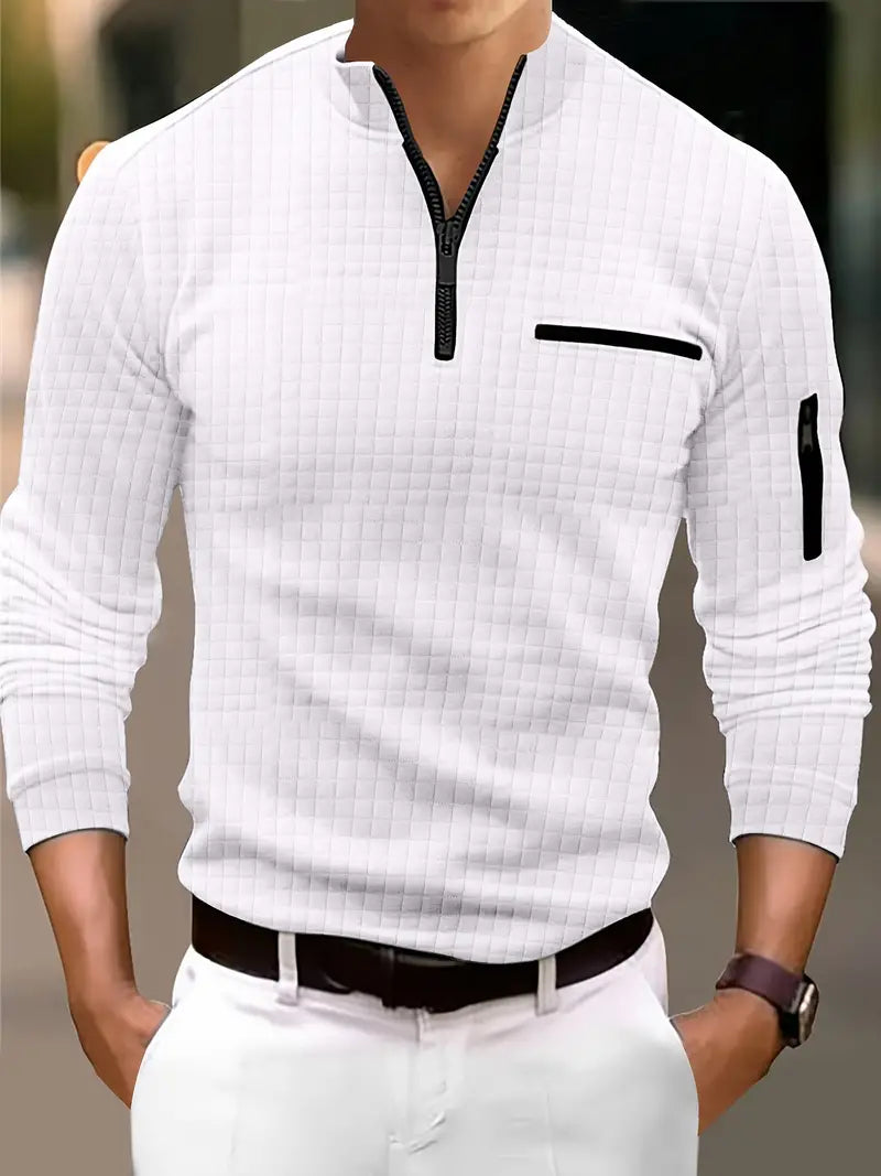 Dougal® | Casual Turtleneck Long-Sleeved Shirt With Zipper