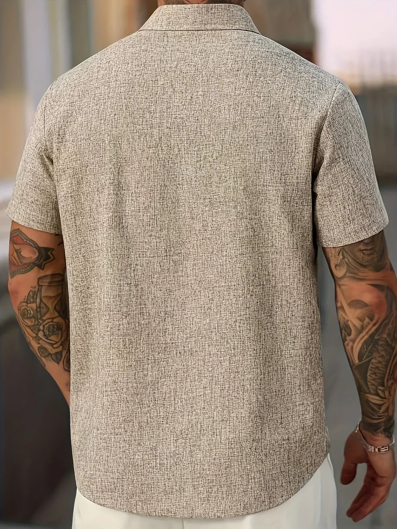 Pax | Lightweight short-sleeved linen blend shirt