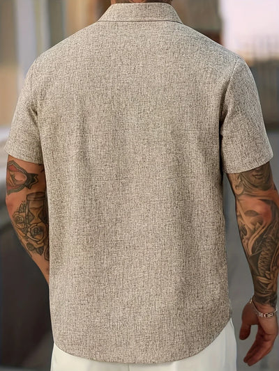 Pax | Lightweight short-sleeved linen blend shirt