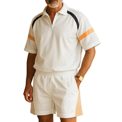 Mason | Men'S Summer Fashion Lapel T-Shirt Shorts Sports Set