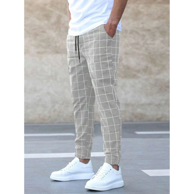 Enzo® | Men'S Grid Pattern Jogging Pants