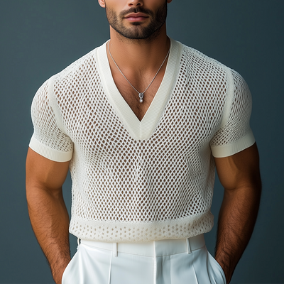 Shawn | Men'S Summer Fashion Knitted Mesh Short Sleeve T-Shirt