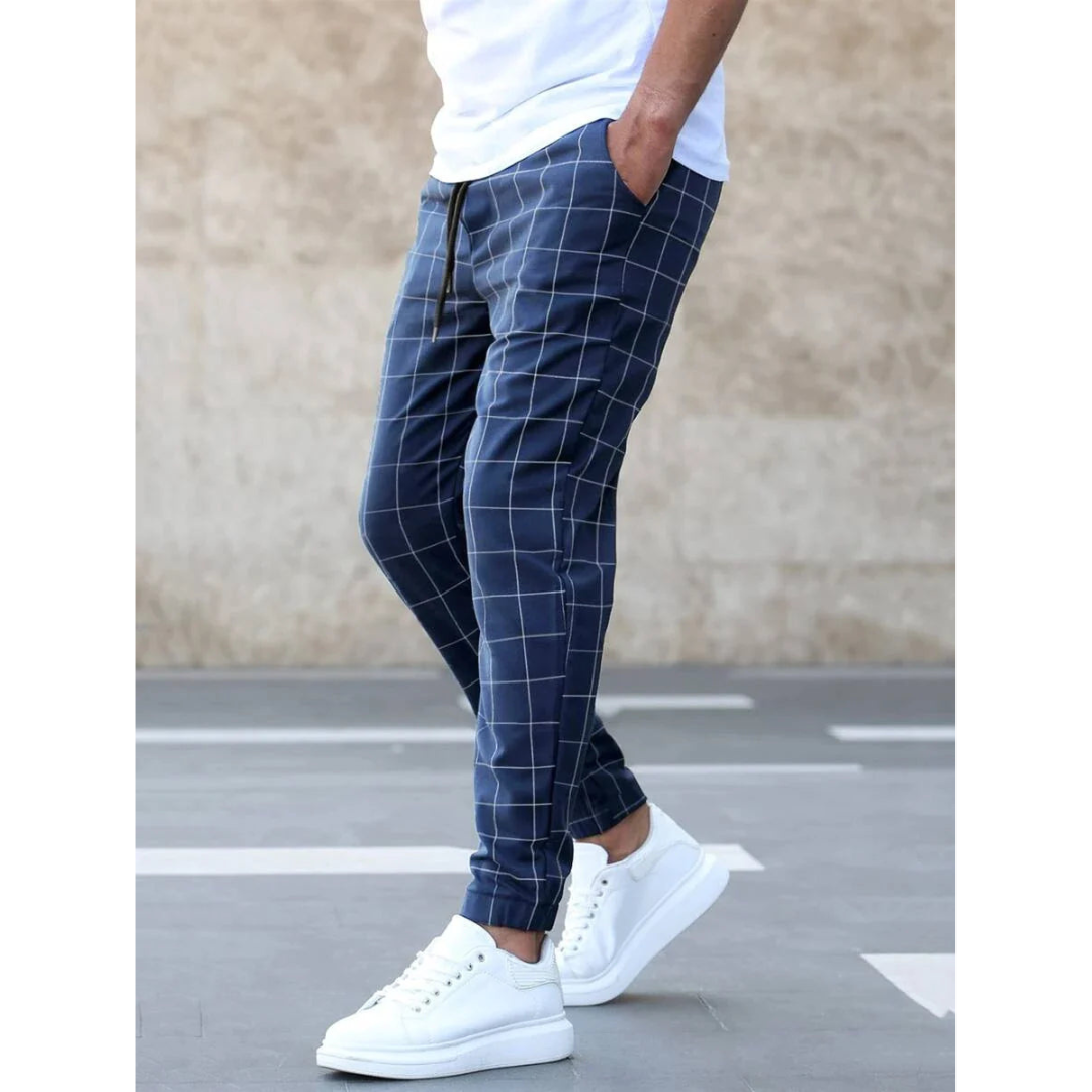 Enzo® | Men'S Grid Pattern Jogging Pants