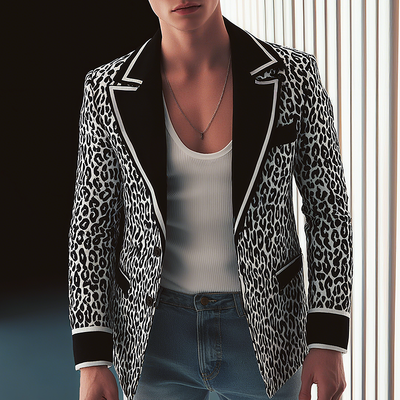 Larry | Men'S Vintage Leopard Print Single Breasted Blazer