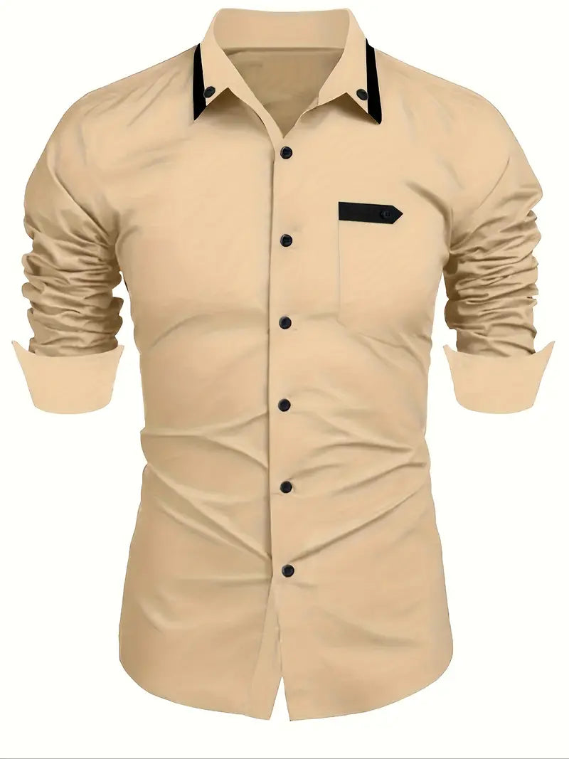 Kruz® | Color Block Long Sleeve Shirt For Men