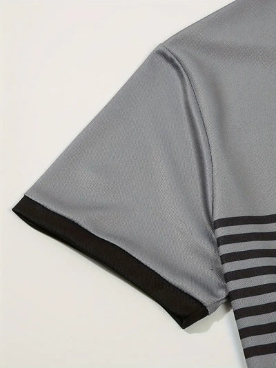 Dale® | Striped Casual Color Block Short Sleeve Shirt