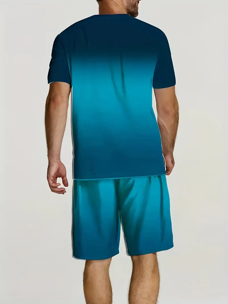 Harrison® | Ombre T-Shirt And Shorts For Men