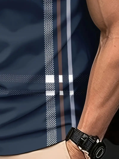 Lurdes® | Stylish Striped Short-Sleeved T-Shirt For Men