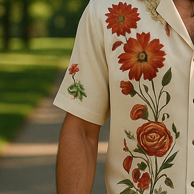 Sean | Men'S Summer Casual Linen Printed Short Sleeve Shirt