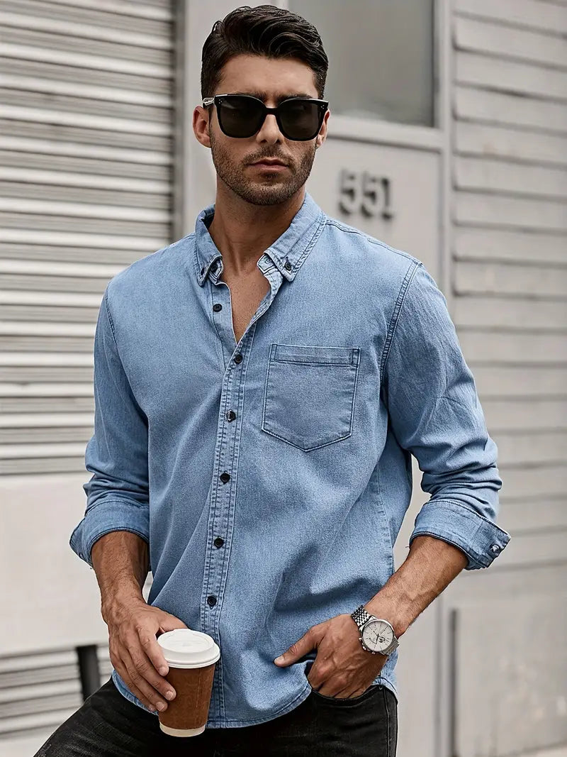 Lou® | Denim Long Sleeve Shirt For Men