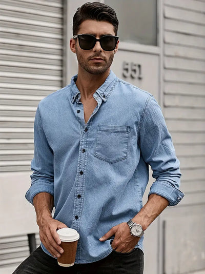 Lou® | Denim Long Sleeve Shirt For Men