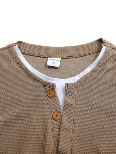 Isiah | Long-sleeved polo shirt with buttons and pocket