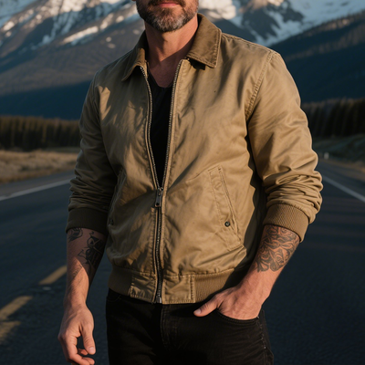 Christopher | Men'S Retro Casual Wilderness Washed Short Lapel Jacket
