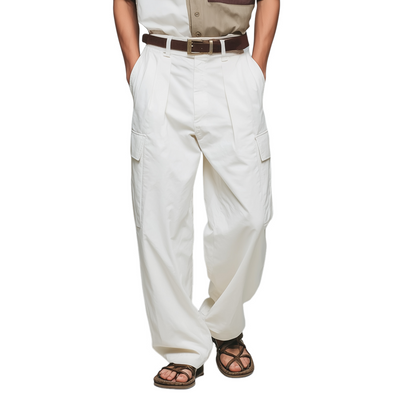 Clarence | Men'S Casual Solid Color Breathable Cotton Multi-Pocket Straight Cargo Pants (Belt Excluded)