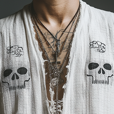 Caleb | Men'S Summer Fashion Printed Lace Decorated Waffle Tank Top