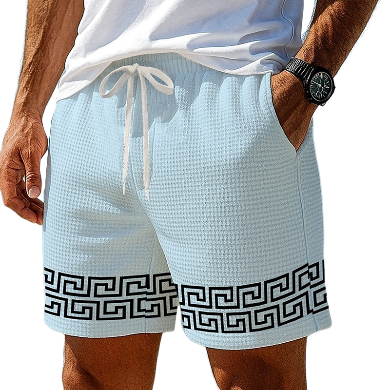 Leo | Men'S Waffle Print Elastic Shorts