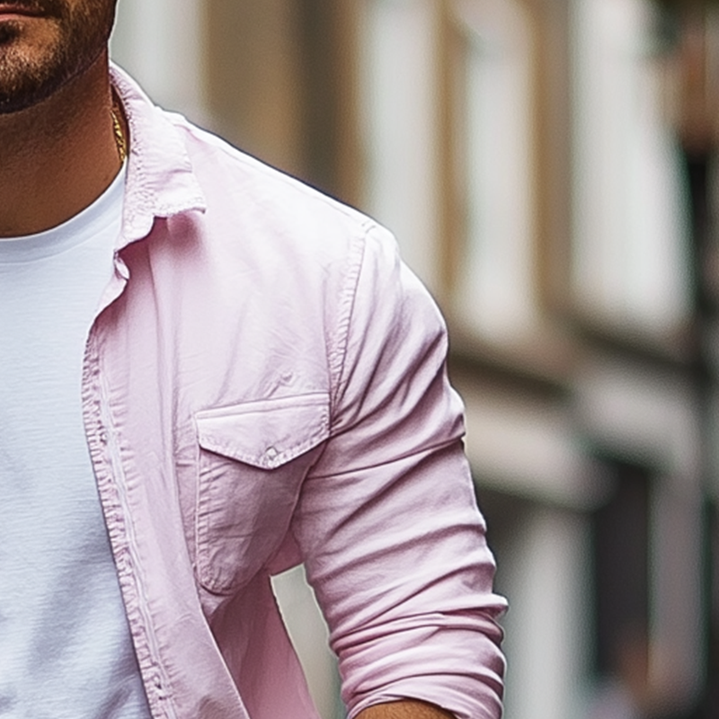 Roman | Men'S Basic Solid Color Cotton Blend Long Sleeve Shirt