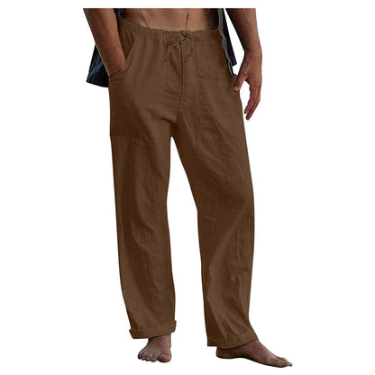 Hugo® | Straight Trousers Made Of Loose Cotton-Linen