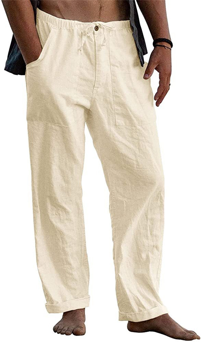 Hugo® | Straight Trousers Made Of Loose Cotton-Linen
