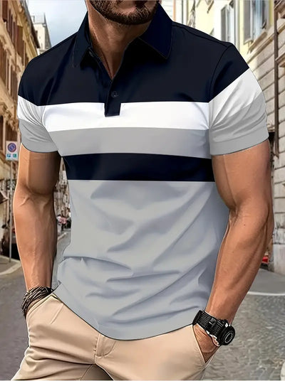 Lula® | Casual Men'S Short Sleeve Shirt With Color Block Design
