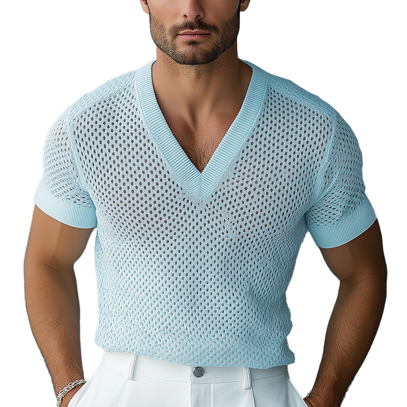 Shawn | Men'S Summer Fashion Knitted Mesh Short Sleeve T-Shirt