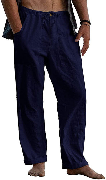 Hugo® | Straight Trousers Made Of Loose Cotton-Linen