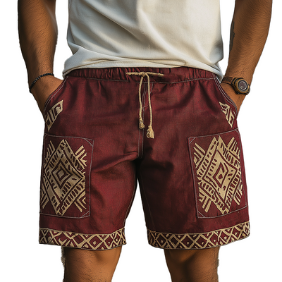 Ernesto | Men'S Summer Fashion Simple Printed Linen Casual Shorts