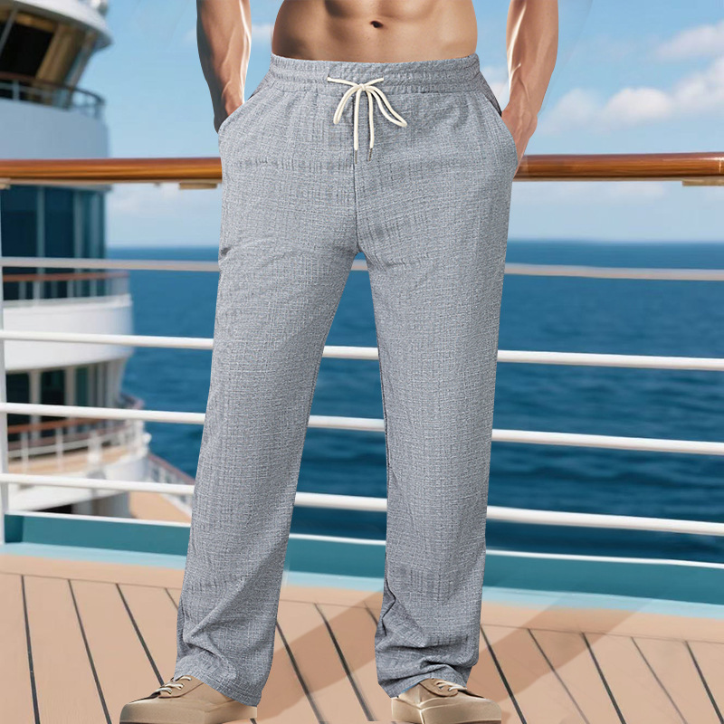 Jarrod | Men'S Textured Drawstring Solid Color Casual Pants