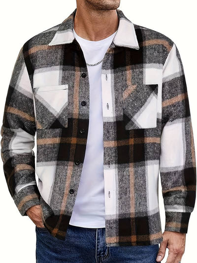 Lucy® | Long Sleeve Button-Down Shirt With Check Pattern For Men