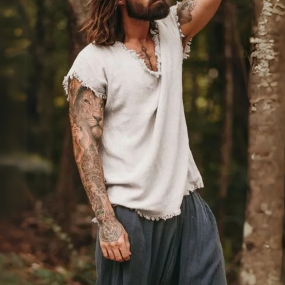 Francisco® | Casual men's shirt with a V-neck