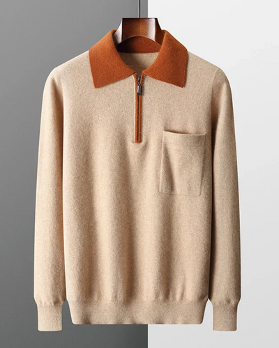 Evander | Castelle Cashmere Zip Up Polo