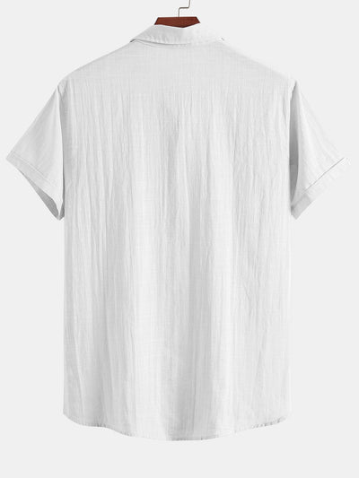 Aristides® | Short Sleeve Linen Look Polo Collar Shirt